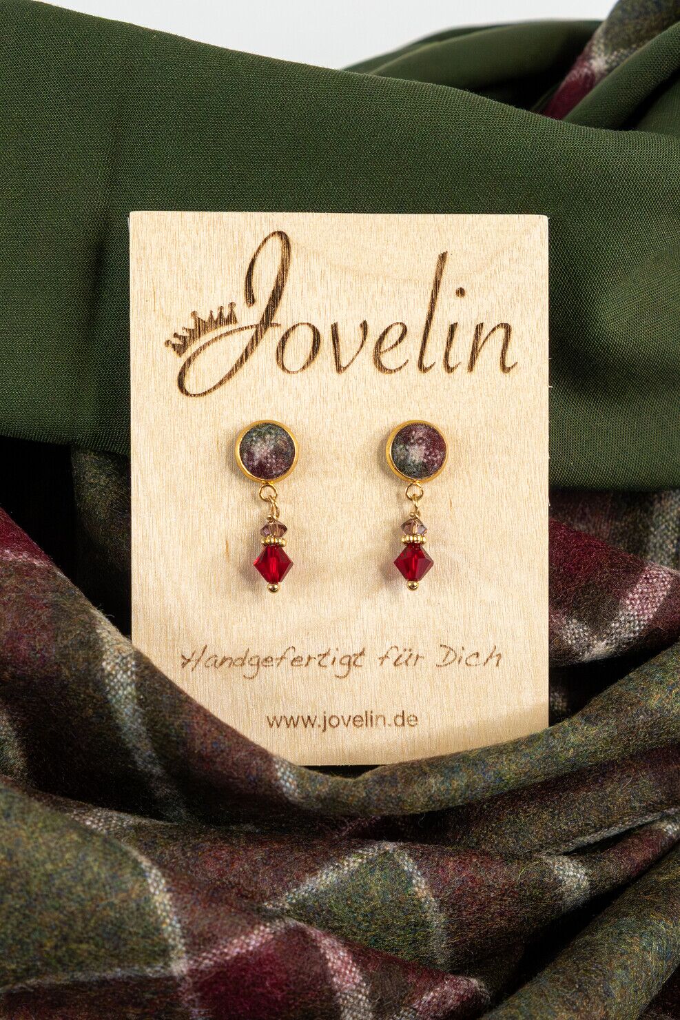 KARLSTETTEN – Lodenohrring mit Karomuster – Bild 1