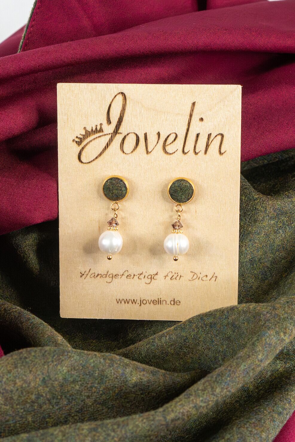 WIEN – Lodenohrring mit Süßwasserperle – Bild 1