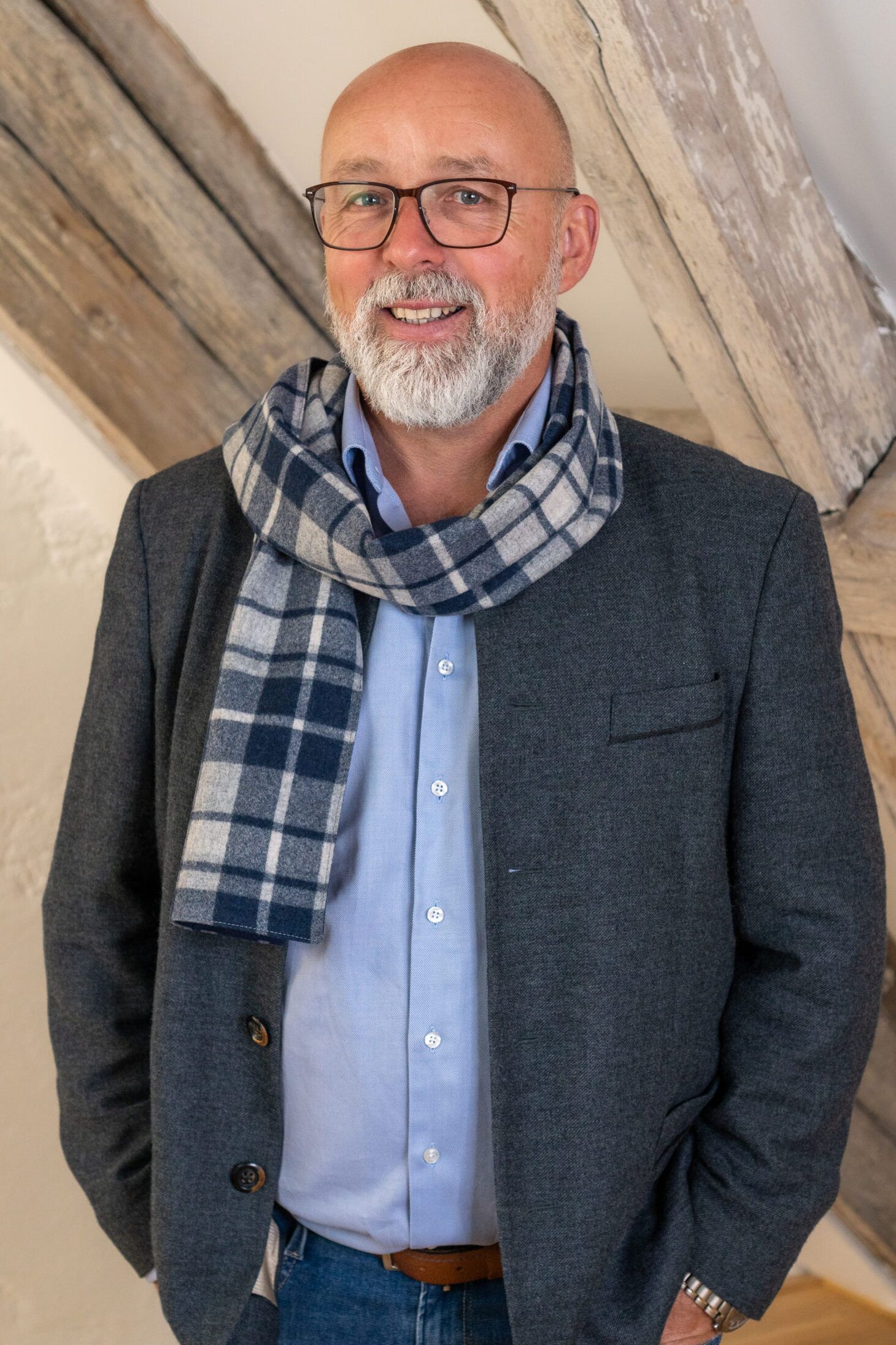 MARK – blauer Lodenschal für Damen und Herren – Bild 1